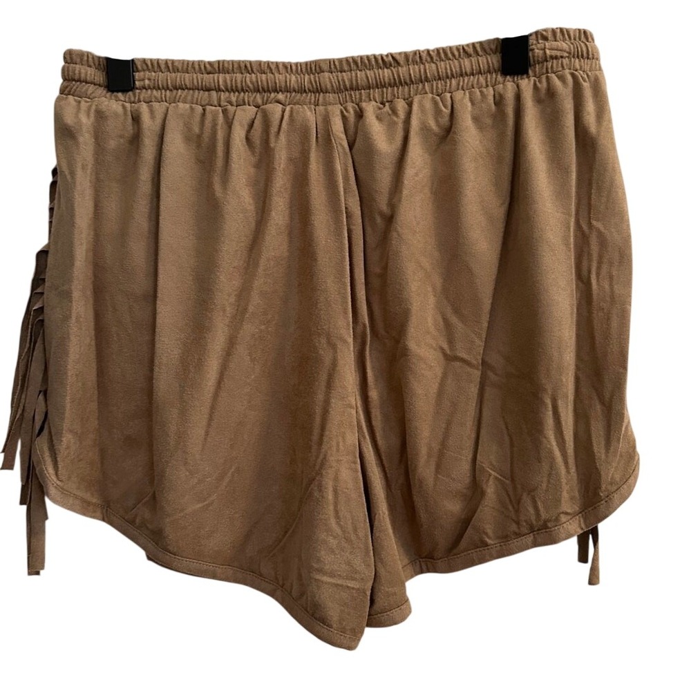 Boho Suede‎ Shorts Fringe XL Amphora Brown Festival Coachella Tassels Cowgirl - Picture 2 of 5